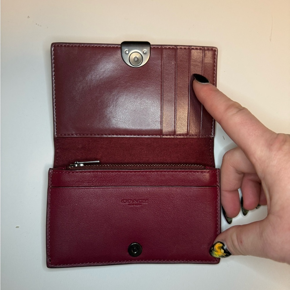 Coach Burgundy Slim Leather Wallet